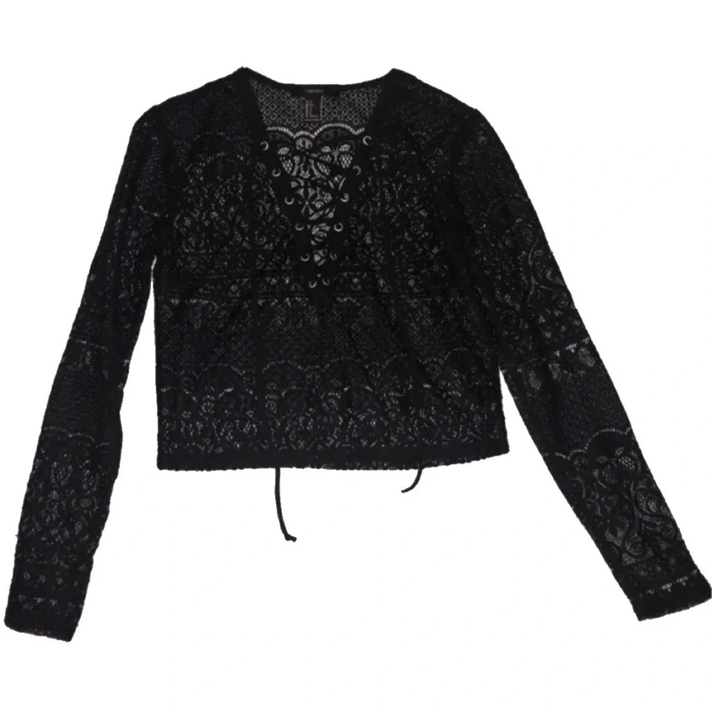Lace Up Long Sleeve Top - Picture 2 of 3